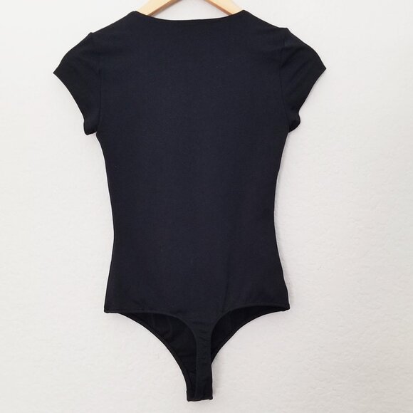 Free People Intimately Square Eyes Bodysuit Black XS Cap Sleeves Square Neck $58 - Picture 7 of 15